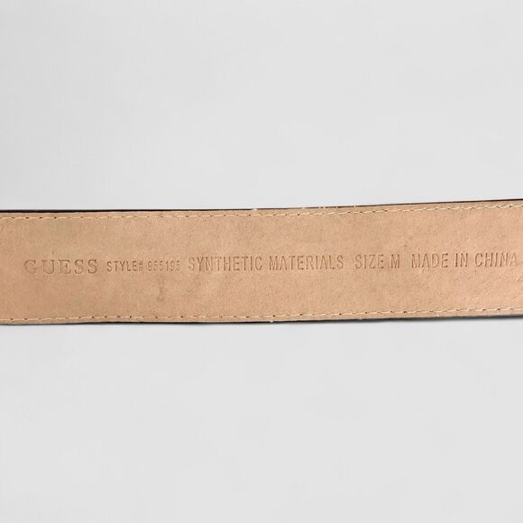 Guess Leather Belt G Logo Y2K Vintage M Rhinestone Crystal Buckle Grunge 955195 - Picture 5 of 7